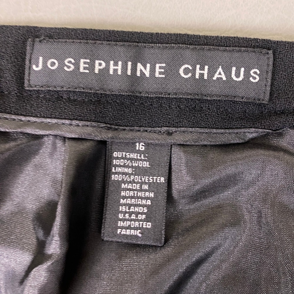 Josephine Chaus Black 100% Wool Pencil Skirt Women's Size 16 Formal / Career - Picture 2 of 9